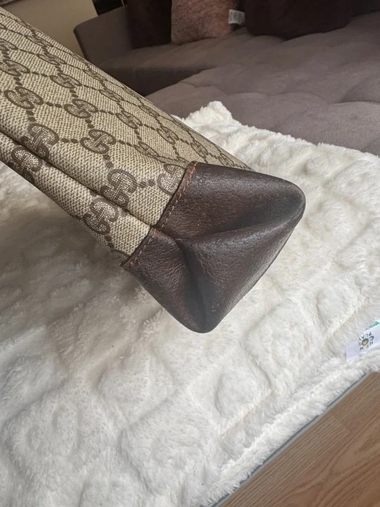 Gucci Monogram Canvas Tote with Web Stripe and Double G - Picture 4 of 11